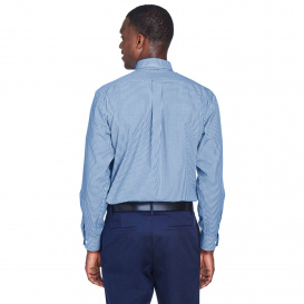 Devon & Jones D640 Men\'s Crown Woven Collection Gingham Check - French Blue