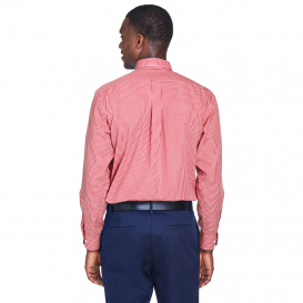 Devon & Jones D640 Men's Crown Woven Collection Gingham Check - Red