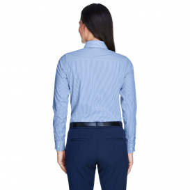Devon & Jones D645W Ladies Crown Woven Collection Banker Stripe - French Blue
