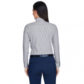 Devon & Jones D645W Ladies Crown Woven Collection Banker Stripe - Navy
