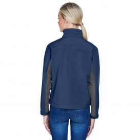 Devon & Jones D997W Ladies Soft Shell Colorblock Jacket - Navy/Dark Charcoal