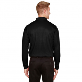 Devon & Jones DG20L CrownLux Performance Plaited Long Sleeve Polo - Black