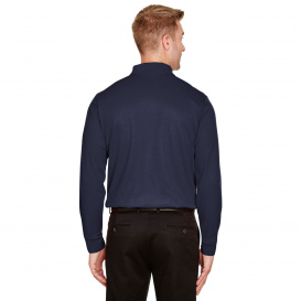 Devon & Jones DG20L CrownLux Performance Plaited Long Sleeve Polo - Navy