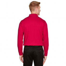 Devon & Jones DG20L CrownLux Performance Plaited Long Sleeve Polo - Red