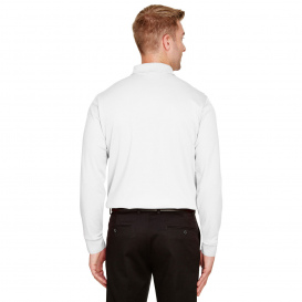 Devon & Jones DG20L CrownLux Performance Plaited Long Sleeve Polo - White