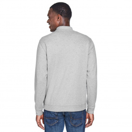 Devon & Jones DG479 Men\'s DRYTEC20 Performance Quarter-Zip - Grey Heather/Grey Heather/French Blue