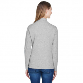Devon & Jones DG479W Ladies DRYTEC20 Performance 1/4-Zip - Grey Heather/Grey Heather/French Blue