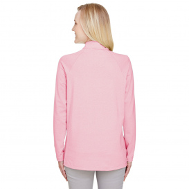 Devon & Jones DG480W CrownLux Performance Ladies Clubhouse Micro-Stripe Quarter-Zip - Red