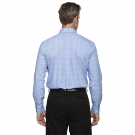 Devon & Jones DG520 Men's Crown Woven Collection Glen Plaid - White/Light French Blue/French Blue