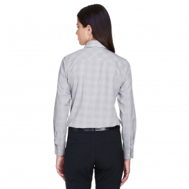 Devon & Jones DG520W Ladies Crown Woven Collection Glen Plaid - White/Graphite/Light Graphite
