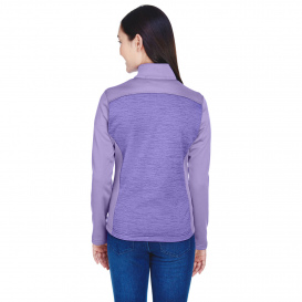 Devon & Jones DG796W Ladies Newbury Colorblock Melange Fleece Full Zip - Grape/Grape Heather
