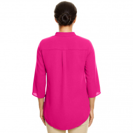 Devon & Jones DP611W Ladies Perfect fit 3/4 Sleeve Crepe Tunic - Crown Raspberry