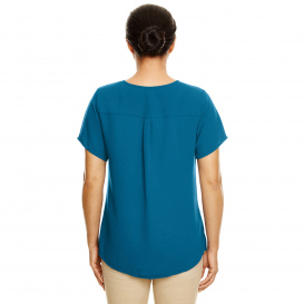 Devon & Jones DP612W Ladies Perfect Fit Short-Sleeve Crepe Blouse - Dark Teal