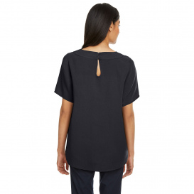 Devon & Jones DP613W Ladies Perfect Fit Boat-Neck Blouse - Black