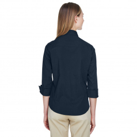 Devon & Jones DP625W Ladies Perfect Fit 3/4-Sleeve Stretch Poplin Blouse - Navy