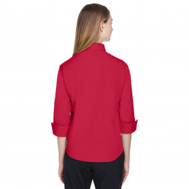 Devon & Jones DP625W Ladies Perfect Fit 3/4-Sleeve Stretch Poplin Blouse - Red