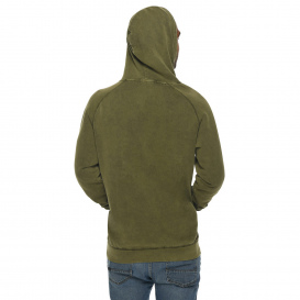 Lane Seven LST004 Unisex Vintage Raglan Hooded Sweatshirt - Vintage Olive
