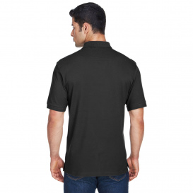 Harriton M200 Mens 6 oz. Ringspun Cotton Pique Short-Sleeve Polo - Black
