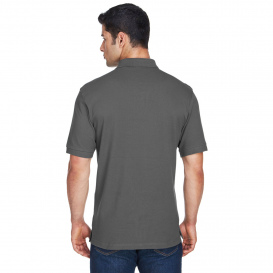 Harriton M200 Mens 6 oz. Ringspun Cotton Pique Short-Sleeve Polo - Charcoal