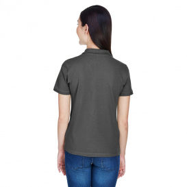 Harriton M200W Ladies 6 oz. Ringspun Cotton Pique Short-Sleeve Polo - Charcoal