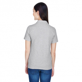 Harriton M200W Ladies 6 oz. Ringspun Cotton Pique Short-Sleeve Polo - Grey Heather