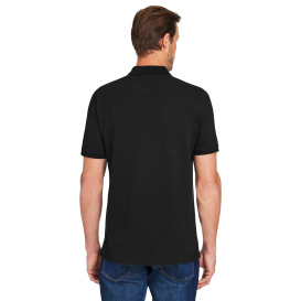 Harriton M205P Valiant Cotton Snag Protect Pocket Polo - Black