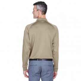 Harriton M211L Mens Advantage Snag Protection Plus Long-Sleeve Tactical Polo - Dark Khaki