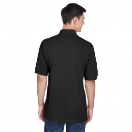 Harriton M265 Men\'s 5.6oz. Easy Blend Polo - Black