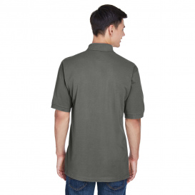 Harriton M265 Men\'s 5.6oz. Easy Blend Polo - Charcoal