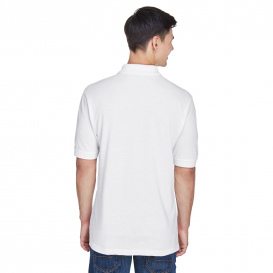 Harriton M265 Men's 5.6oz. Easy Blend Polo - White
