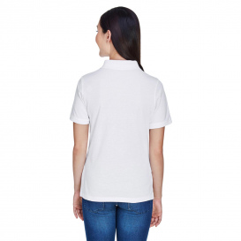Harriton M265W Ladies 5.6 oz. Easy Blend Polo - White