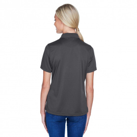 Harriton M345W Ladies Advantage Snag Protection Plus IL Snap Placket Polo - Dark Charcoal