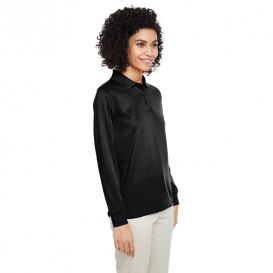Harriton M348LW Ladies Advantage Snag Protection Plus IL Long Sleeve Polo - Black