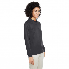 Harriton M348LW Ladies Advantage Snag Protection Plus IL Long Sleeve Polo - Dark Charcoal