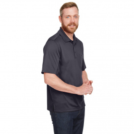 Harriton M348P Men's Advantage Snap Protection Plus IL Pocket Polo - Dark Charcoal