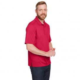Harriton M348P Men\'s Advantage Snap Protection Plus IL Pocket Polo - Red