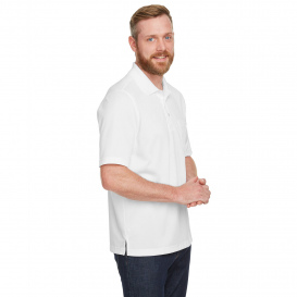 Harriton M348P Men's Advantage Snap Protection Plus IL Pocket Polo - White