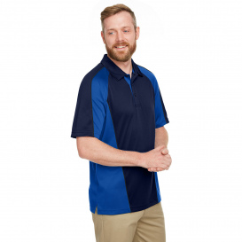 Harriton M385 Men's Advantage Snag Protection Plus IL Colorblock Polo - Dark Navy/True Royal/Dark Charcoal