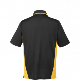 Harriton M386 Men\'s Flash Snag Protection Plus IL Colorblock Polo - Black/Sunray Yellow