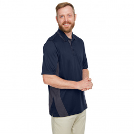 Harriton M386T Men's Tall Flash Snag Protection Plus IL Colorblock Polo - Dark Navy/Dark Charcoal