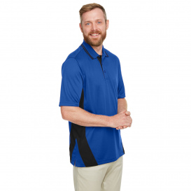 Harriton M386T Men's Tall Flash Snag Protection Plus IL Colorblock Polo - True Royal/Black