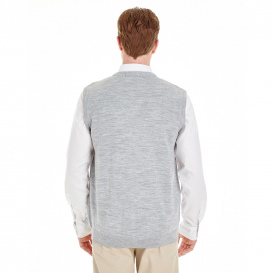 Harriton M415 Men\'s Pilbloc V-Neck Sweater Vest - Grey Heather