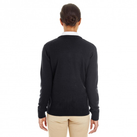 Harriton M420W Ladies Pilbloc V-Neck Sweater - Black