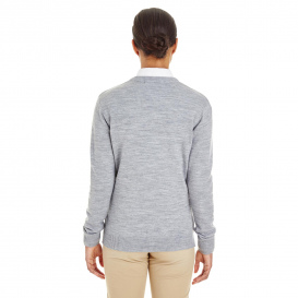 Harriton M420W Ladies Pilbloc V-Neck Sweater - Grey Heather