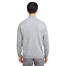 Harriton M421 Men\'s Pilbloc Quarter-Zip Sweater - Grey Heather