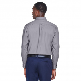 Harriton M500 Easy Blend Long-Sleeve Twill Shirt with Stain Release - Dark Grey