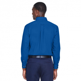 Harriton M500 Easy Blend Long-Sleeve Twill Shirt with Stain Release - French Blue