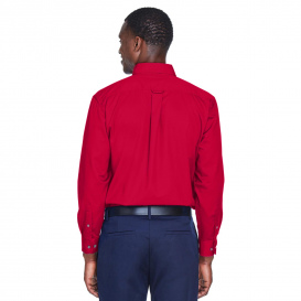 Harriton M500 Easy Blend Long-Sleeve Twill Shirt with Stain Release - Red