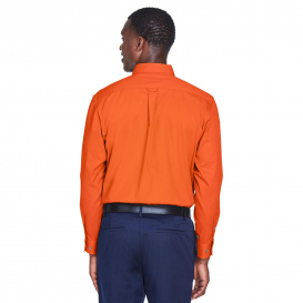 Harriton M500 Easy Blend Long-Sleeve Twill Shirt with Stain Release - Team Orange