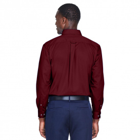 Harriton M500 Easy Blend Long-Sleeve Twill Shirt with Stain Release - Wine